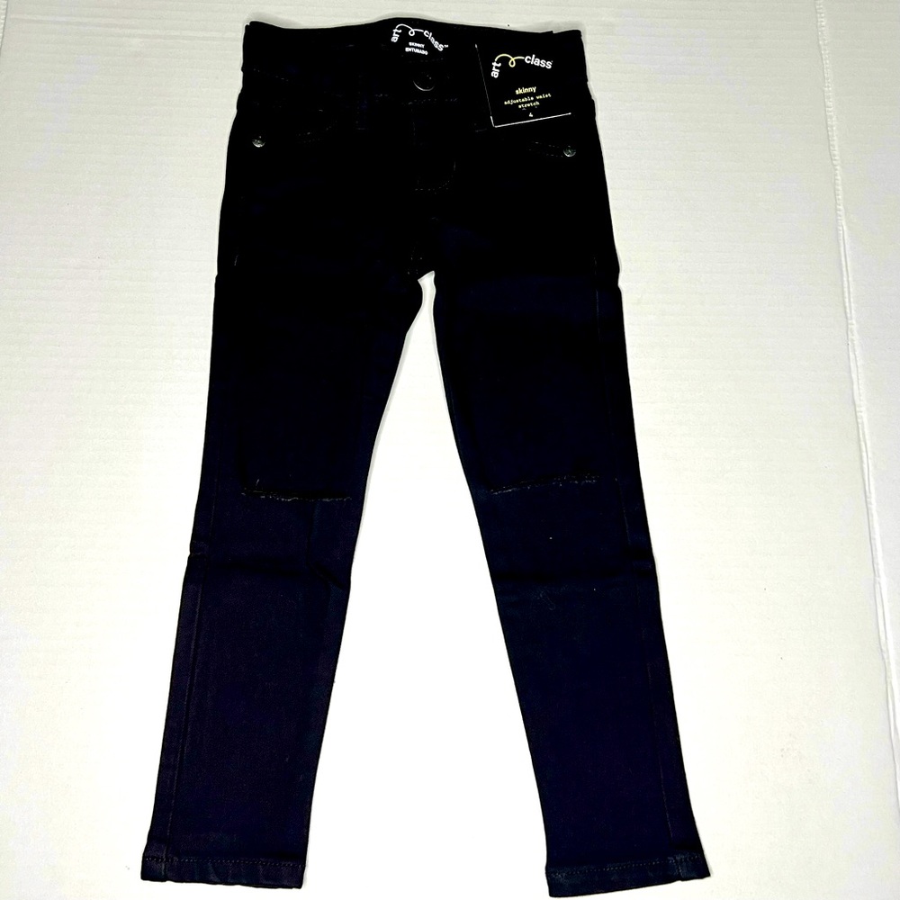 Girls Art Class distressed Skinny Jeans,Color Black (Size 4)